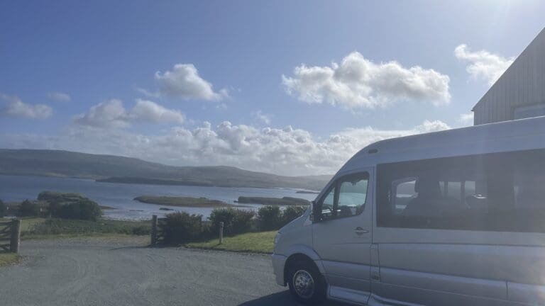 Mercedes Sprinter by a Scottish loch