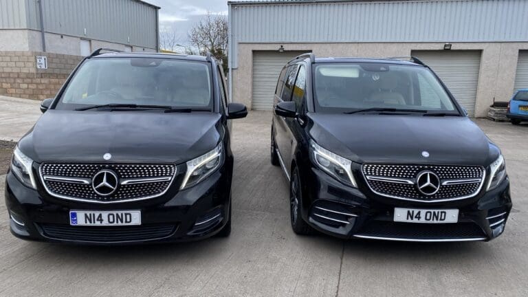 Black Mercedes V-Class AMG executive vehicle